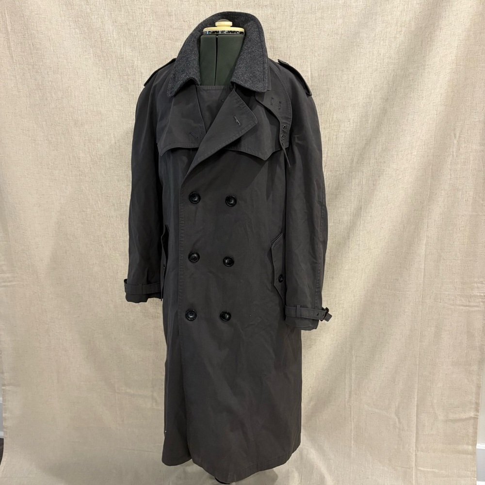 Kuppenheimer Grey Double-Breasted Trench Coat with Removable Lining